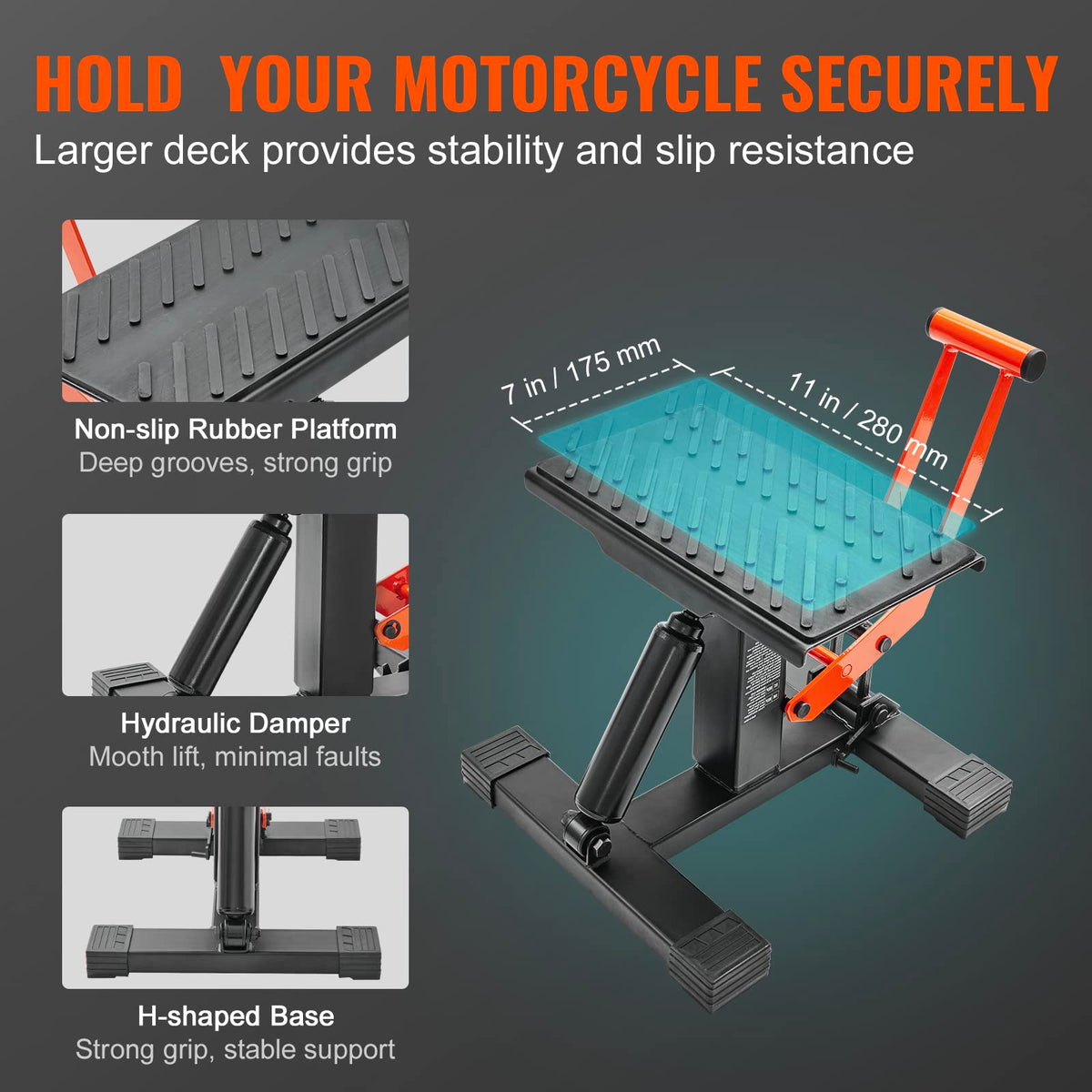 VEVOR Dirt Bike Lift Stand, 440 lbs Capacity, Hydraulic