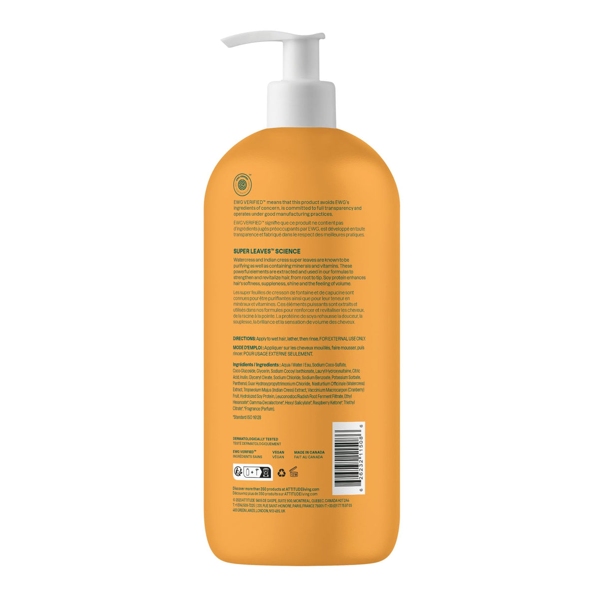 ATTITUDE Volume & Shine Shampoo, Soy Protein & Cranberries, 946 ml
