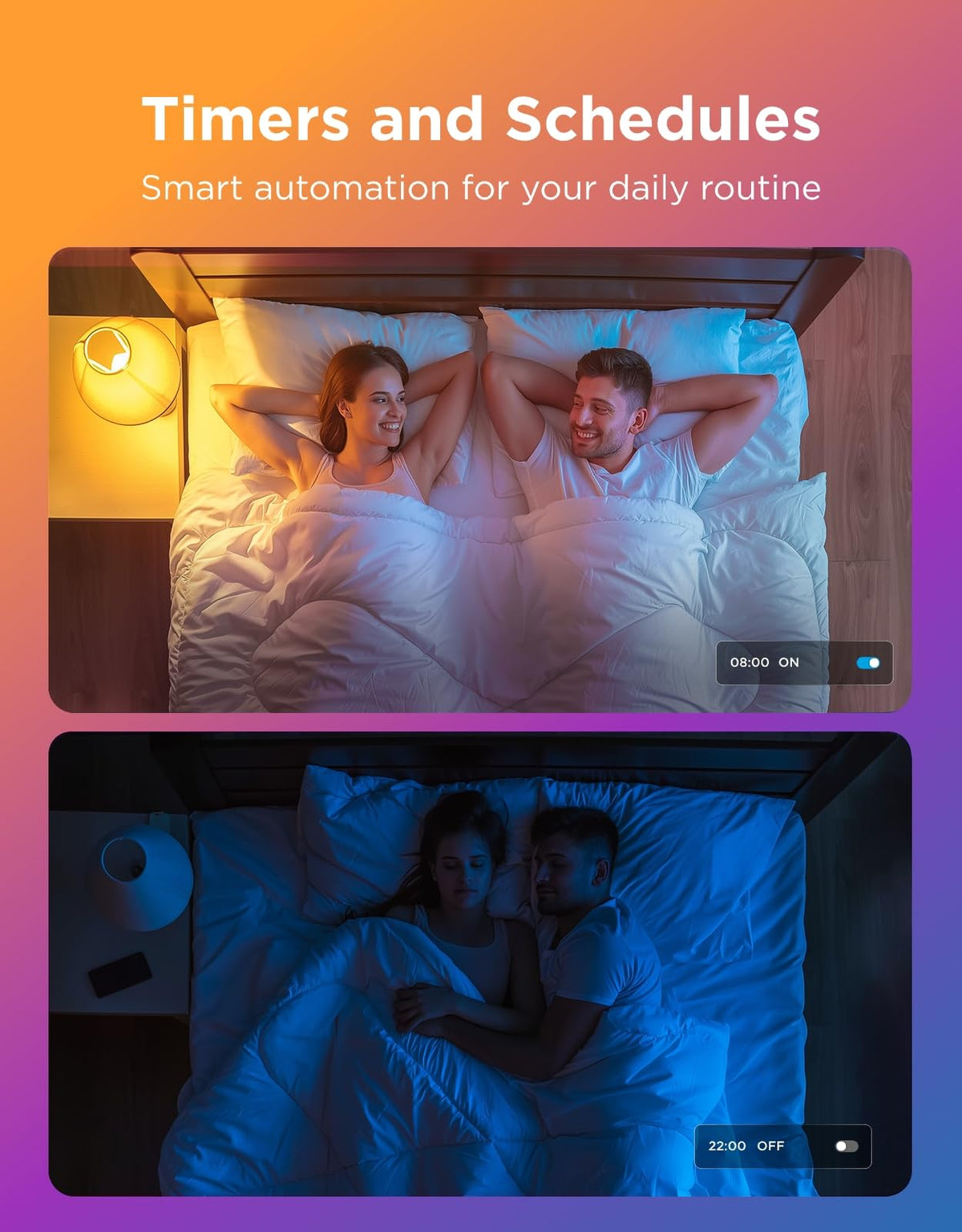 Govee Smart LED Light Bulbs, A19, 800 Lumens, Matter, 4-Pack