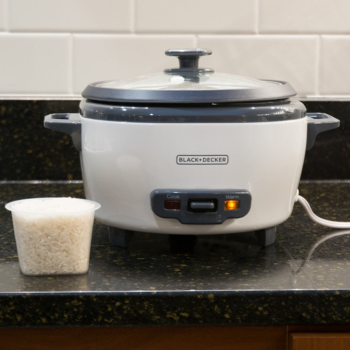 BLACK+DECKER 2-in-1 Rice Cooker and Food Steamer, 6-Cup