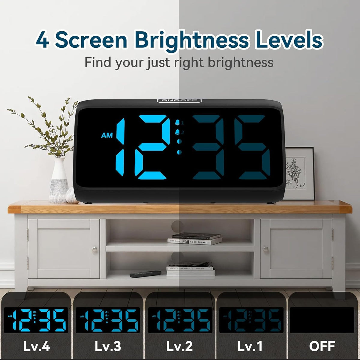 Netzu Loud Digital Alarm Clock with Dual Alarms