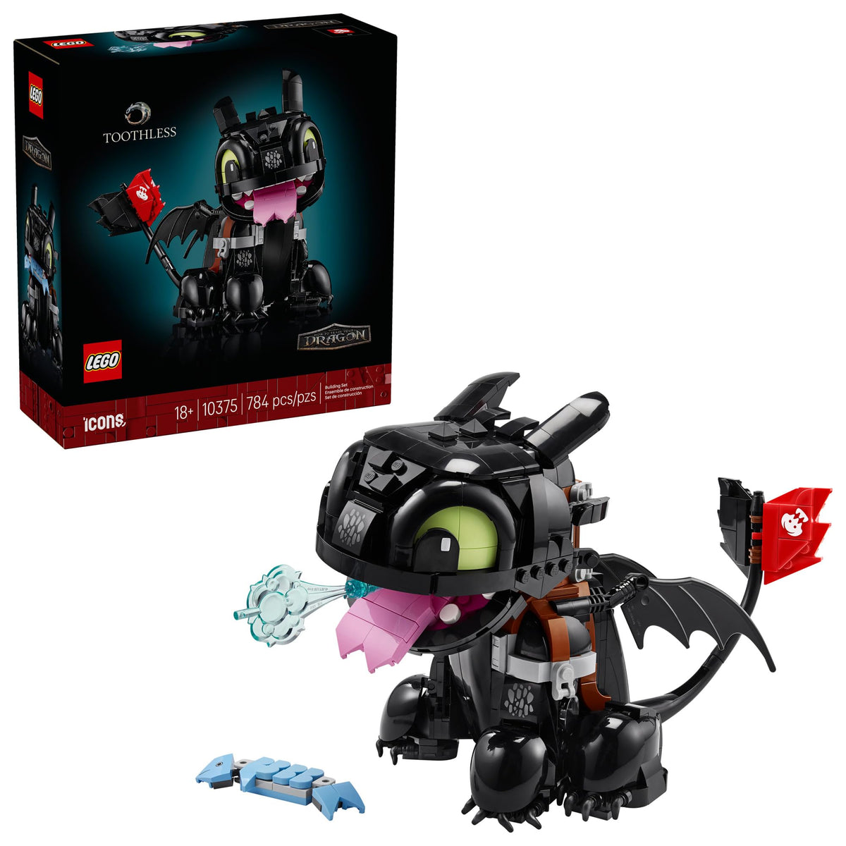 LEGO Icons How to Train Your Dragon: Toothless Building Set, 10375