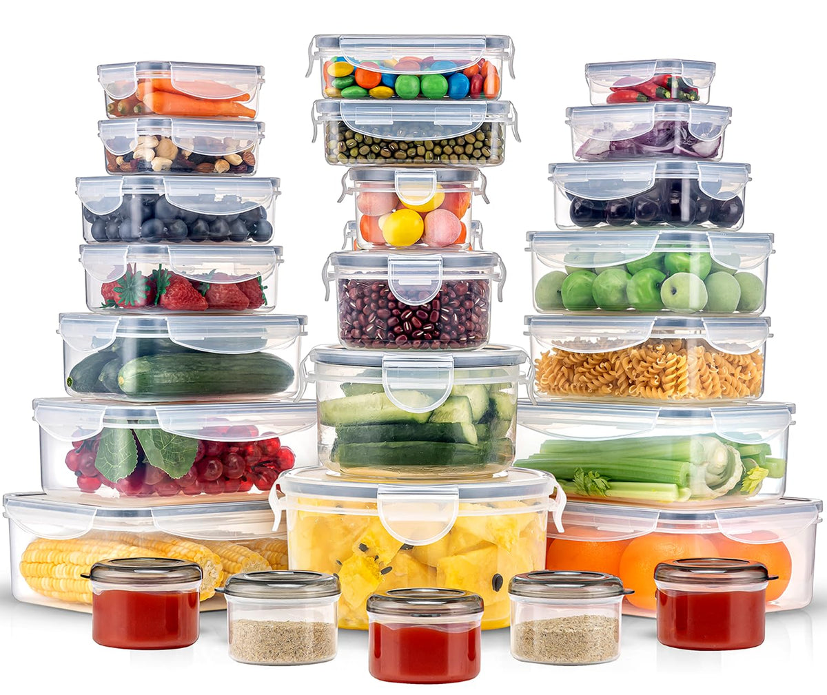 Pure Future 50-Piece Plastic Food Storage Container Set