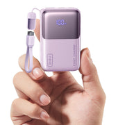 INIU Ultra Mini Power Bank, 10000mAh, 45W, with Cable, Purple