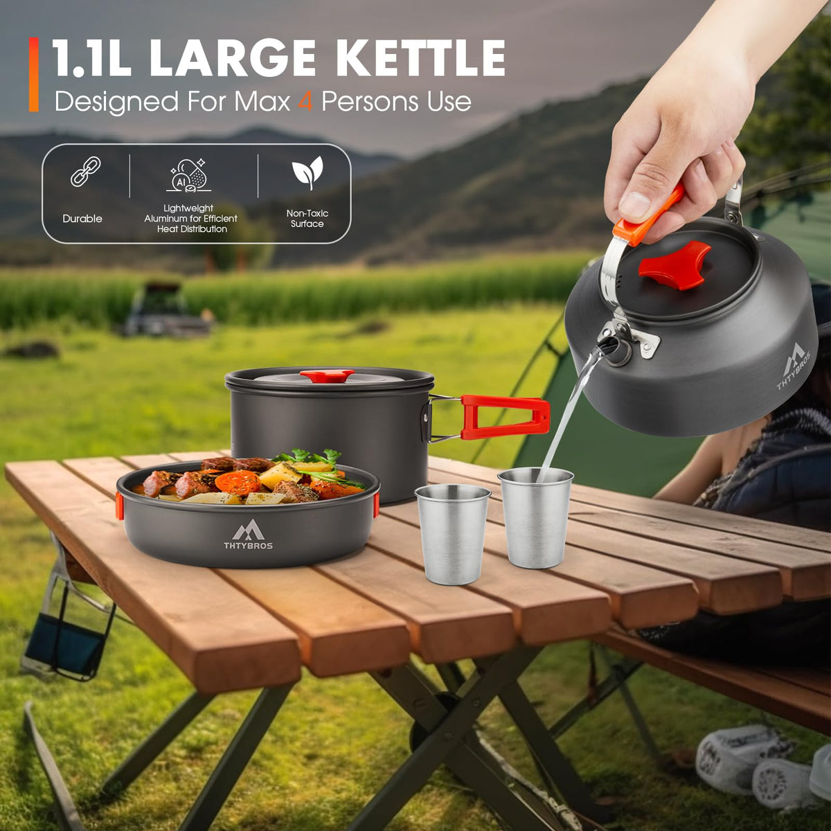 THTYBROS Camping Cookware Kit (17 Pieces)