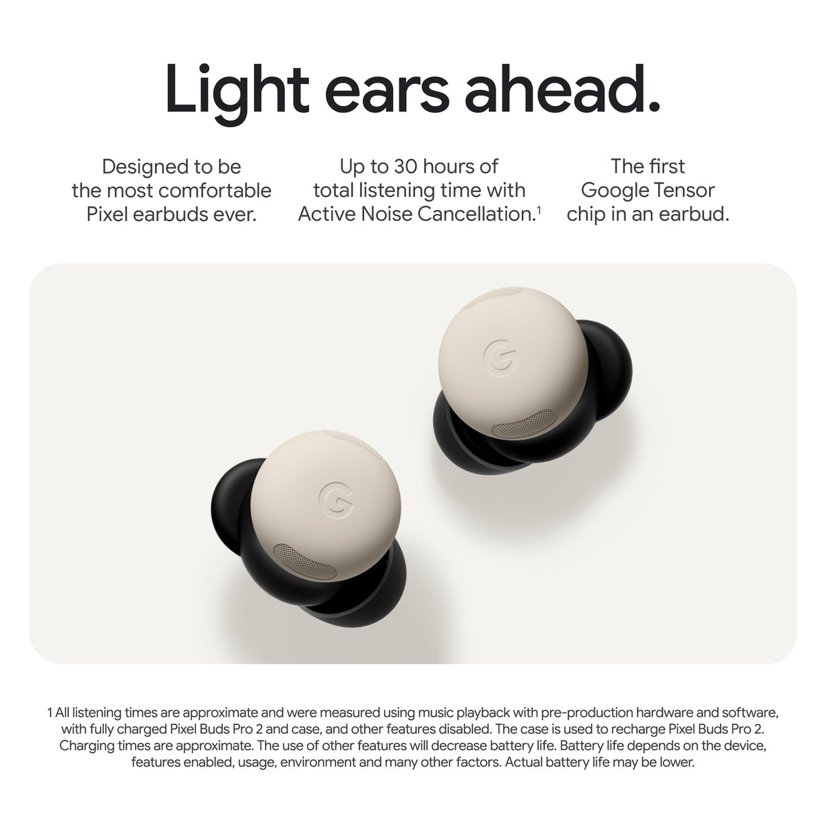 Google Pixel Buds Pro 2 Noise Canceling Earbuds, Moonstone