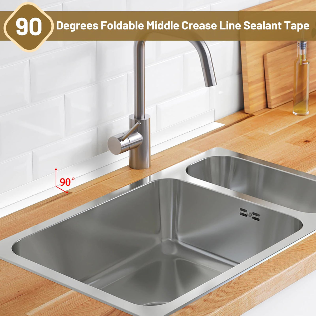 Self Adhesive Waterproof Caulk Tape with Sealing Tool (2 Rolls)
