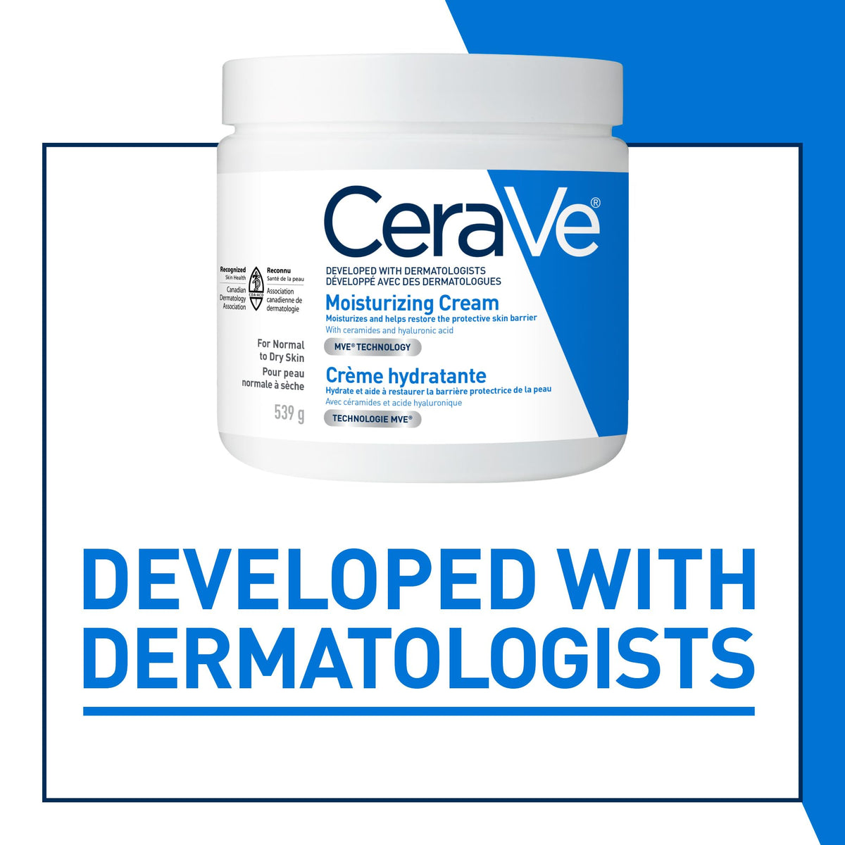 CeraVe Moisturizing Cream, Face, Hands & Body, 539 g
