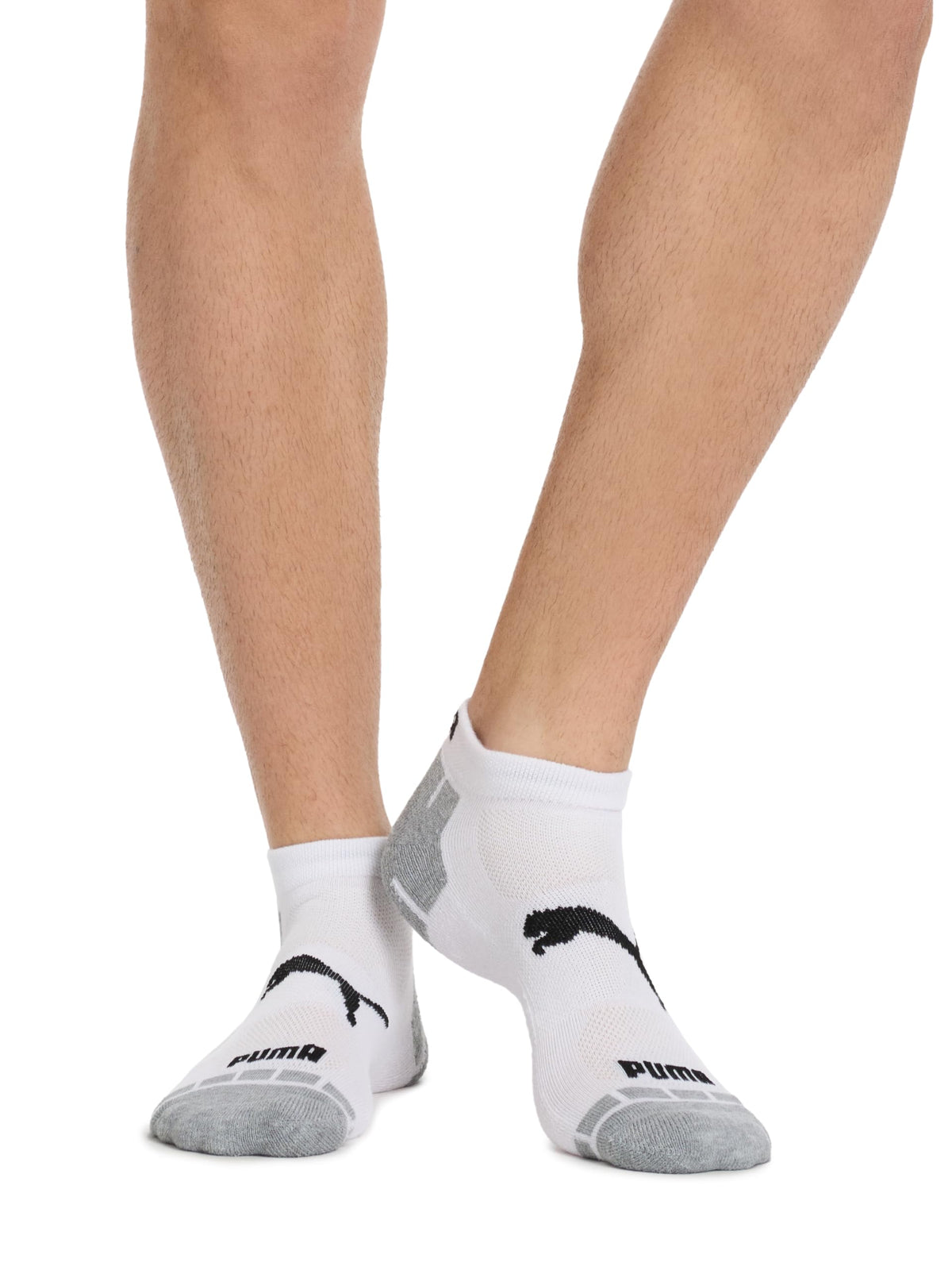 Puma Men's Low Cut Socks, White/Grey, 10-13, 8 Pack