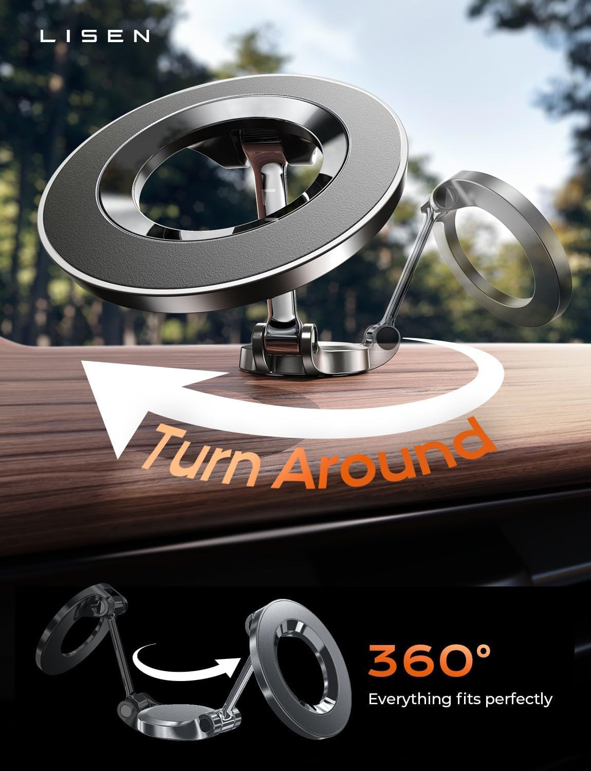LISEN Magnetic MagSafe Car Phone Mount