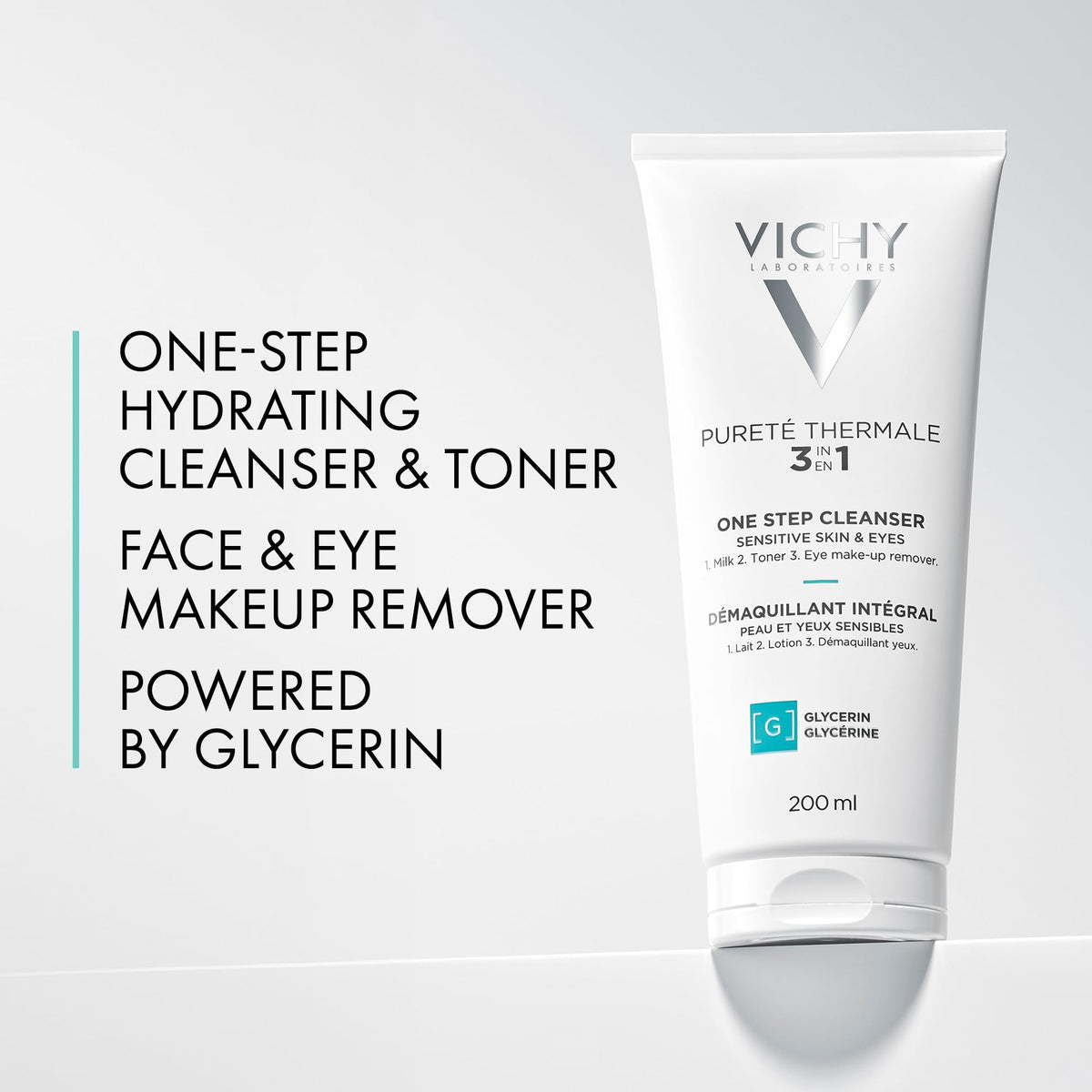 Vichy Gentle Facial Cleanser and Makeup Remover, 200 mL