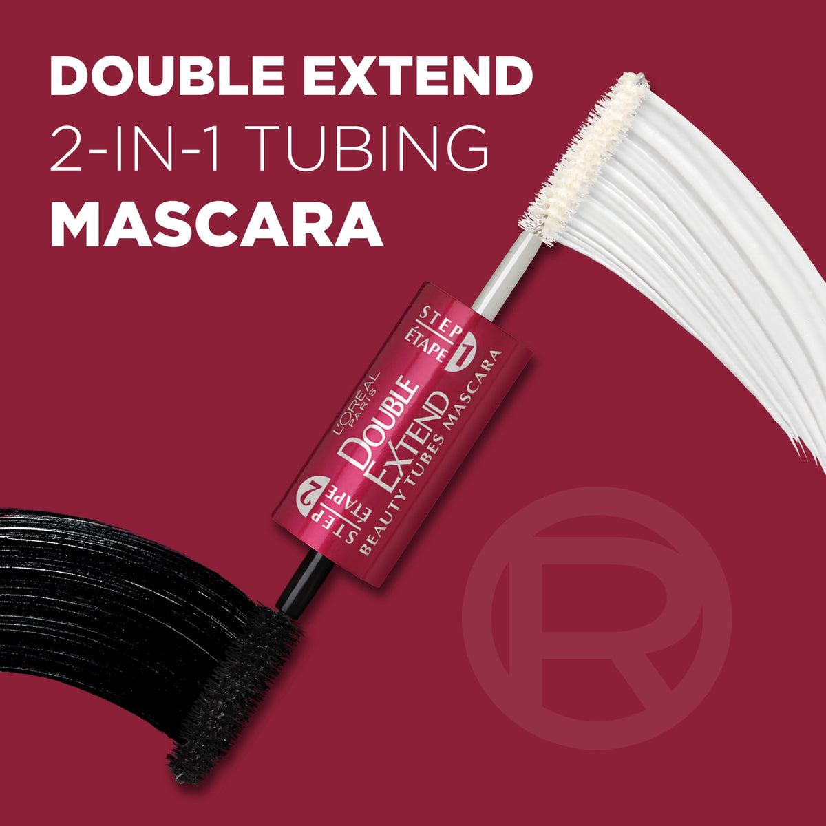 L'Oreal Paris Double Extend Tubing Mascara, Blackest Black, 5ml
