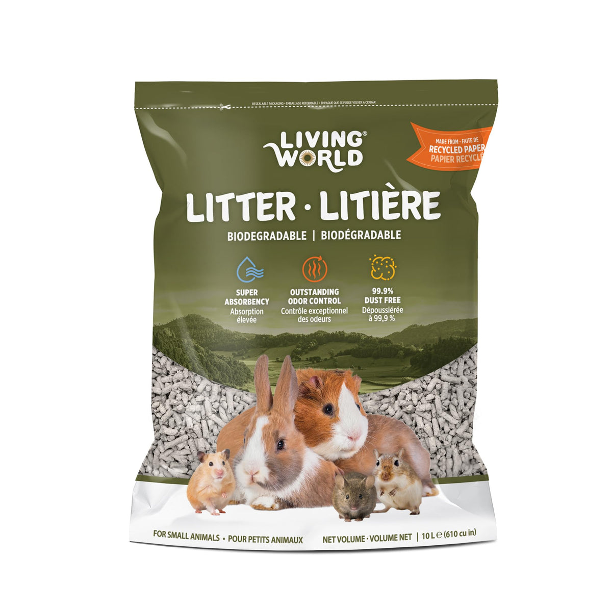 Living World Biodegradable Small Animal Litter, 10L