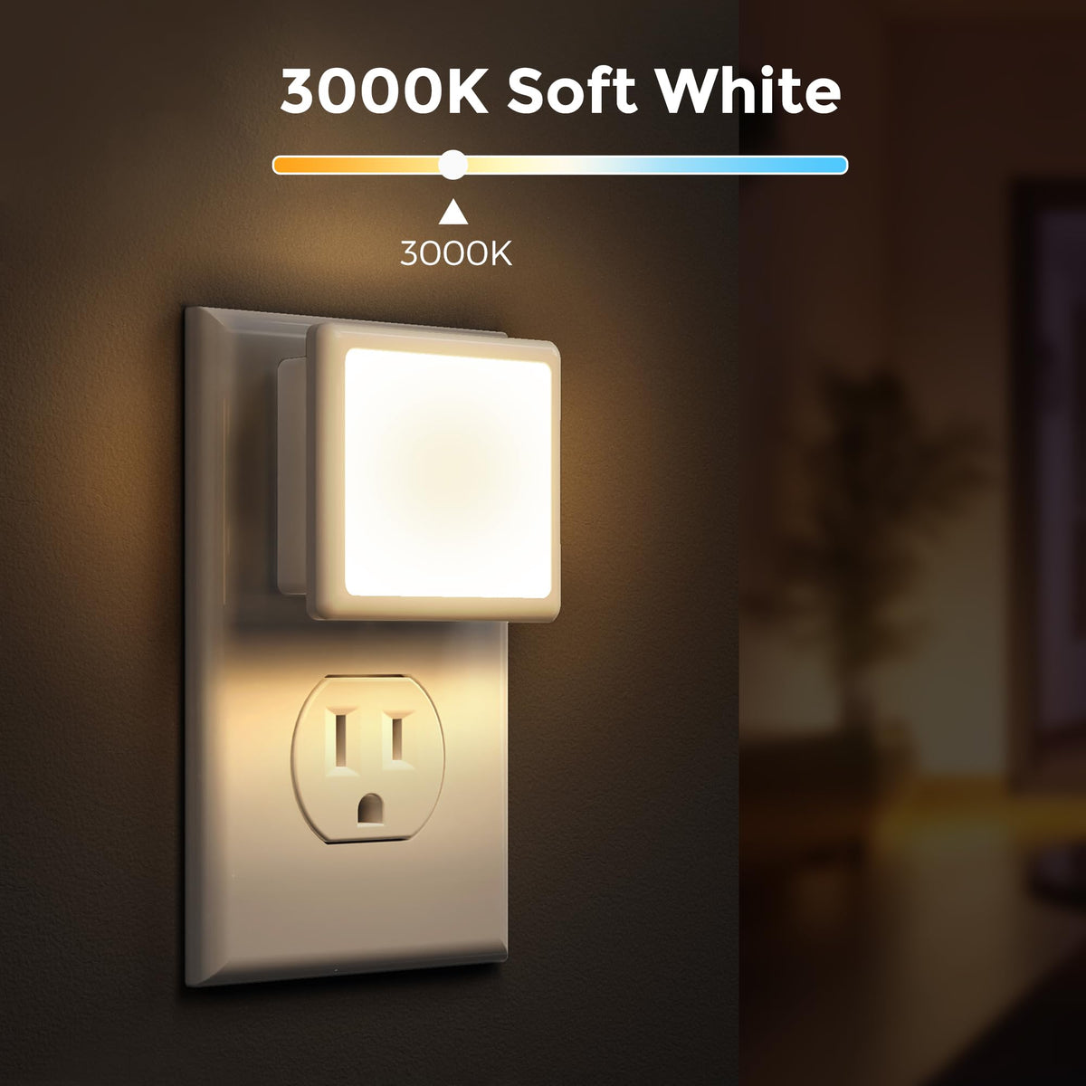 L LOHAS Plug-In LED Dusk to Dawn Night Light, Soft White (2 Pack)