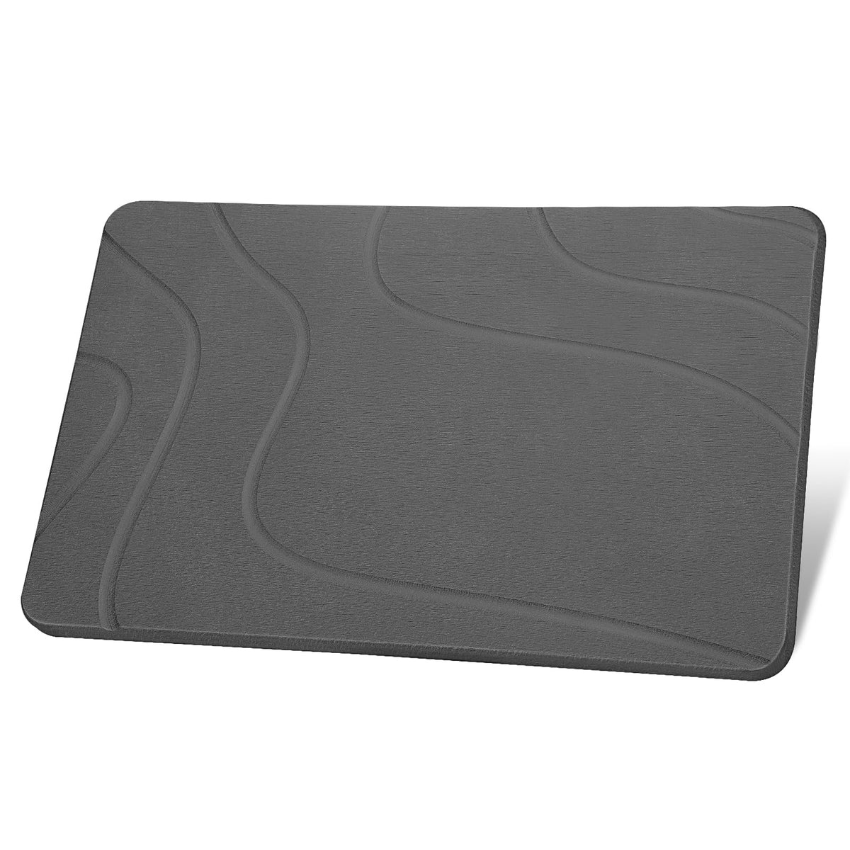 Ceecysaa Stone Bath Mat, Dark Gray, 60 x 39 cm