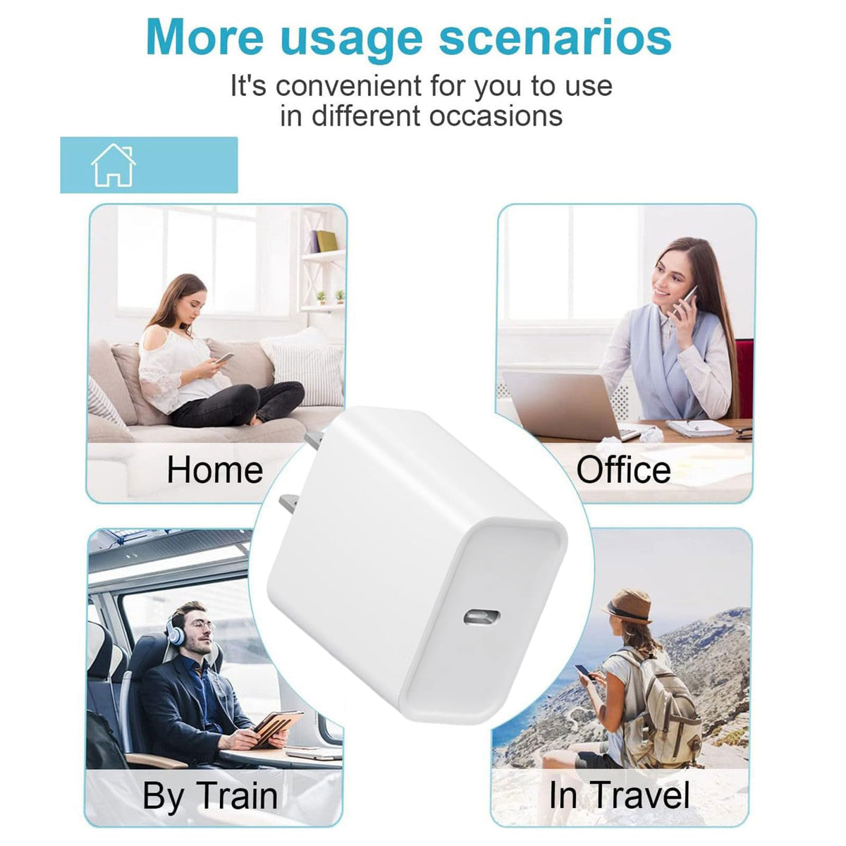 20W USB C Charging Block with 6FT USB-C Cable for iPhone, 4 Pack