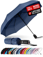 Repel Windproof Compact Travel Umbrella, Navy