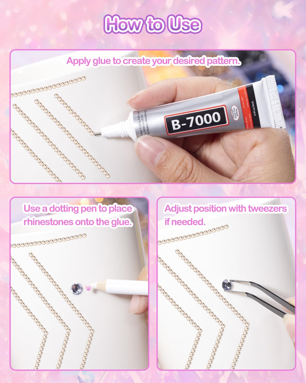 Bedazzling Kit, 62000 Pieces, 64 Cells, with B7000 Glue