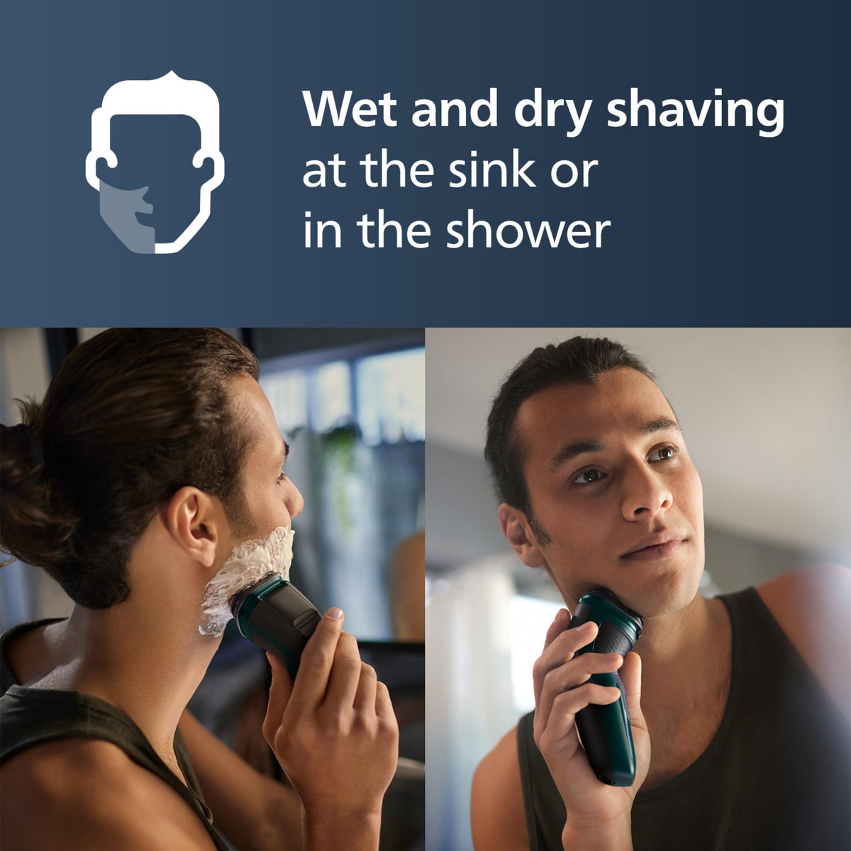 Philips Shaver 3000X Series, Wet and Dry, X3002/00, Dark Forest Green