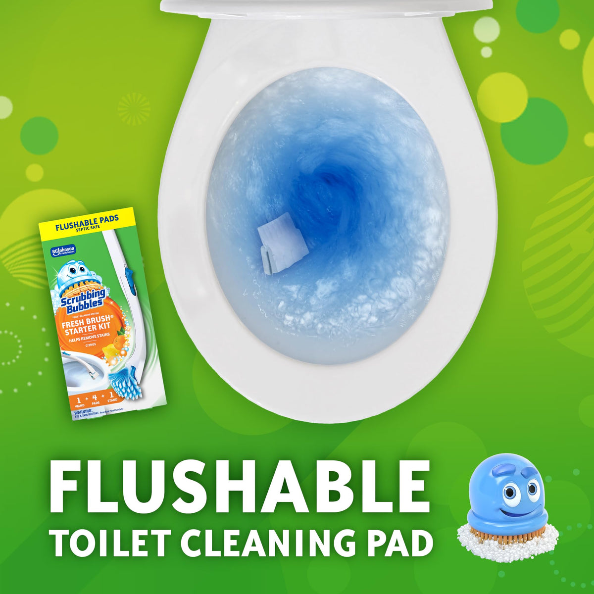 Scrubbing Bubbles Fresh Brush Toilet Cleaning Starter Kit, Citrus