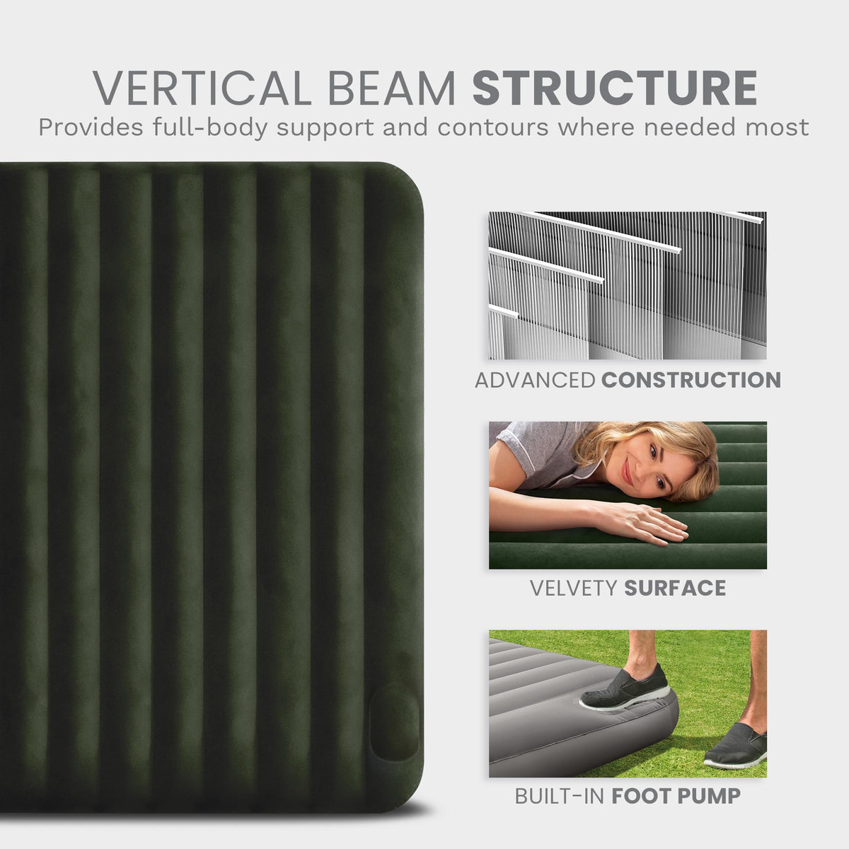 Intex 64761E Dura-Beam Standard Downy Air Mattress, Twin