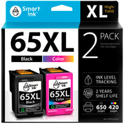 Smart Ink Remanufactured HP 65XL Ink, Black & Colour (2 Pack)