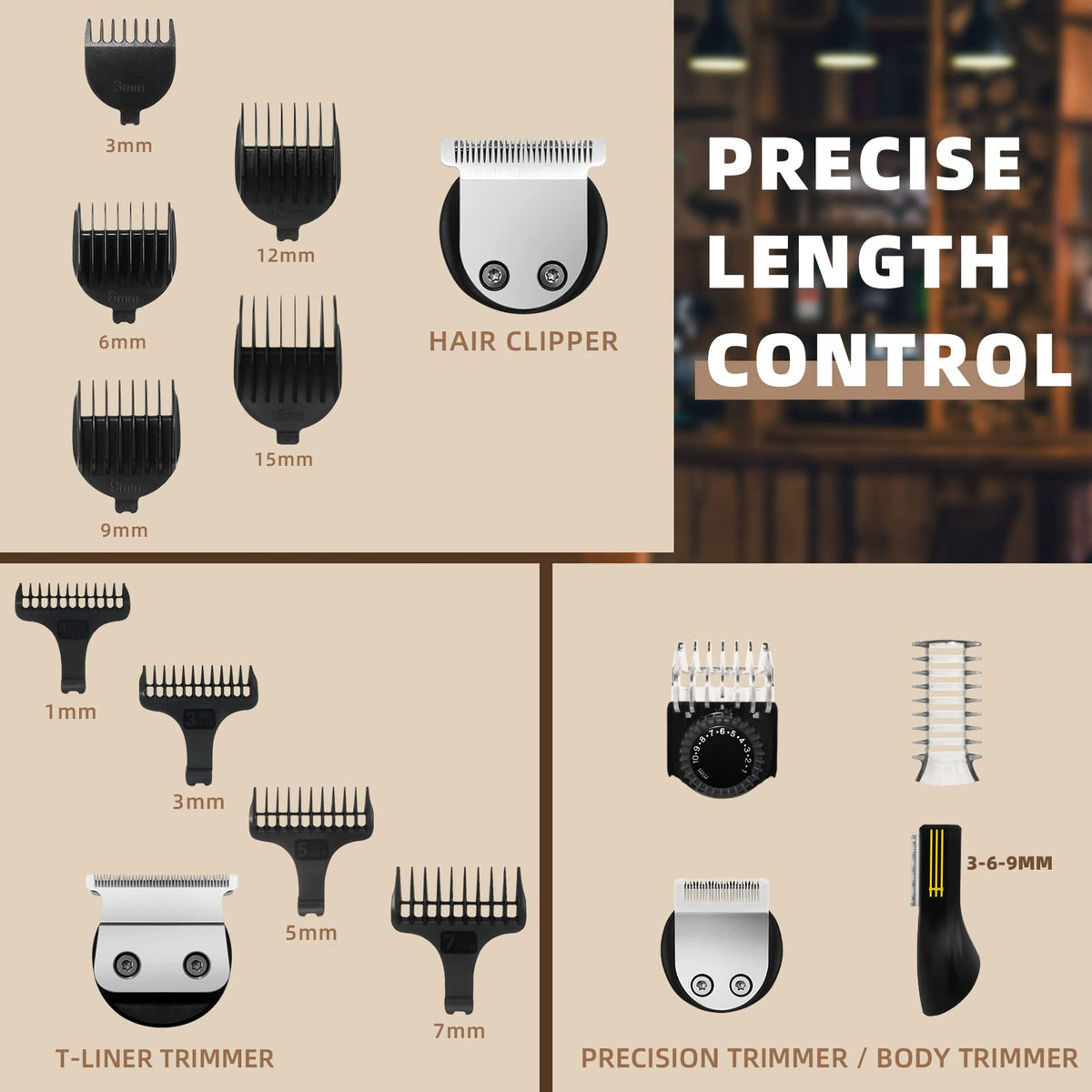 Ufree Cordless Beard Trimmer and Grooming Kit for Men