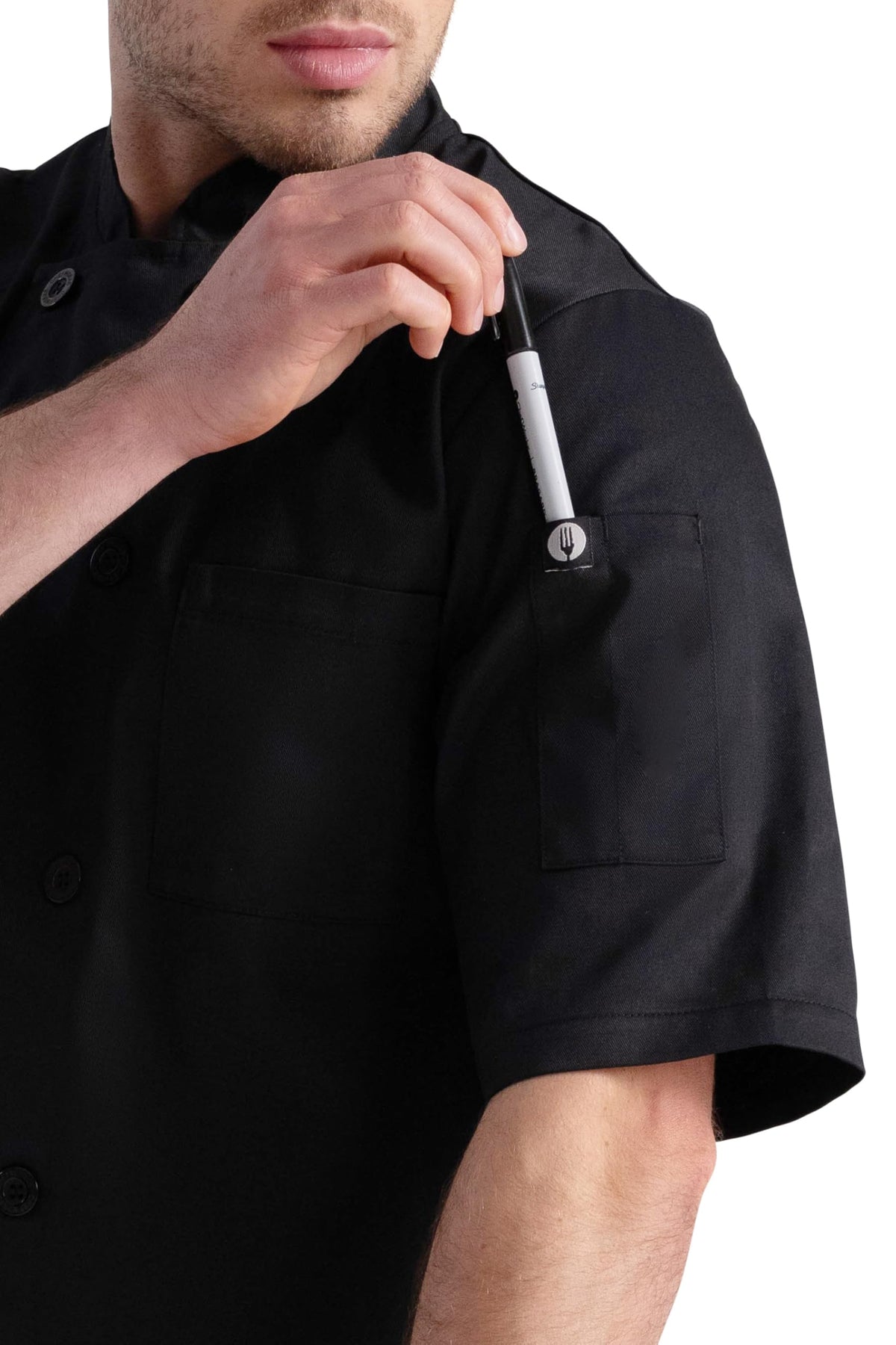 Chef Works Unisex Volnay Chef Coat, Black, Medium