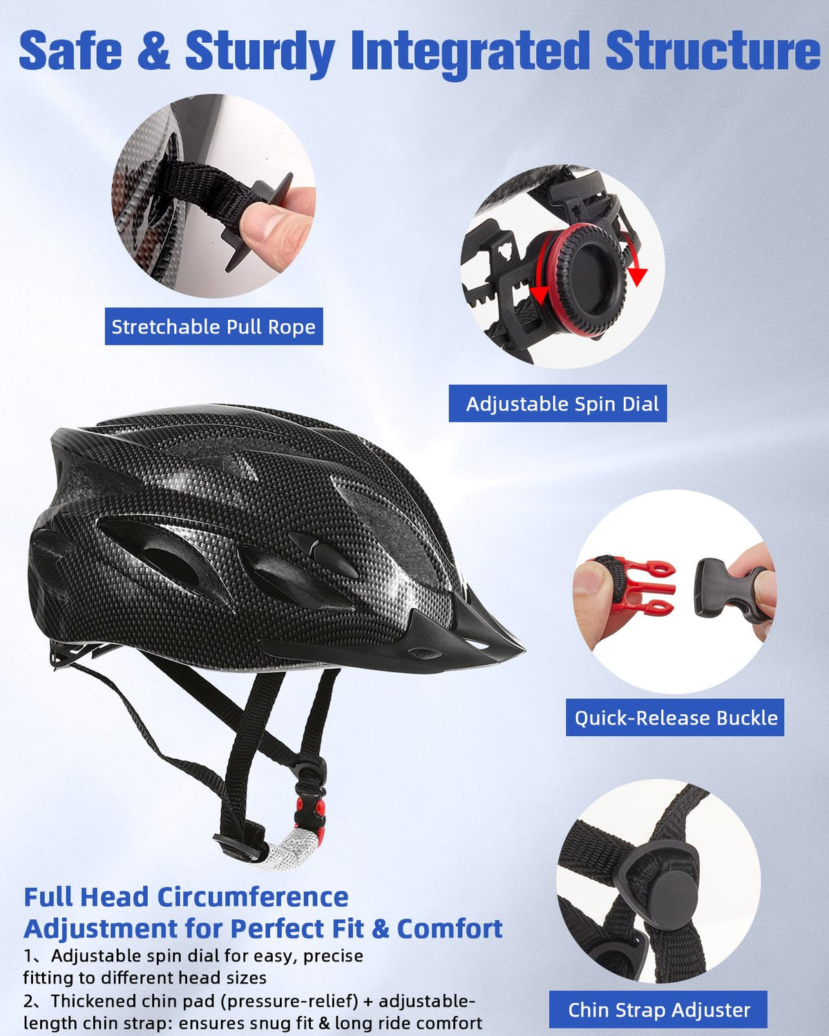 Zacro Adult Bike Helmet with Detachable Sun Visor
