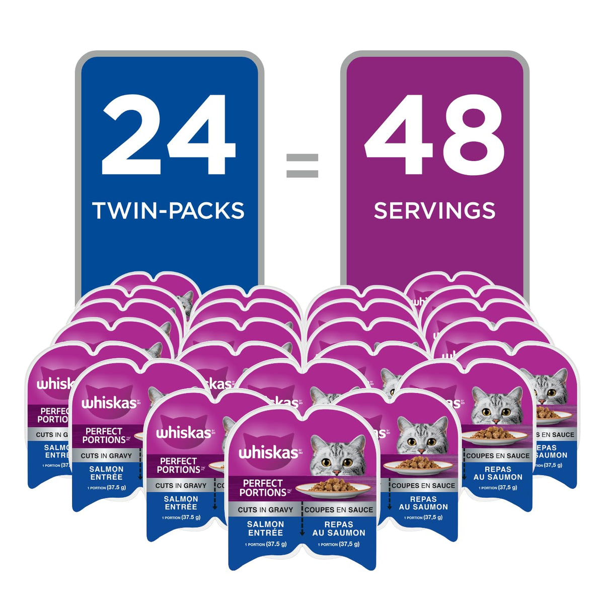 Whiskas Perfect Portions Kitten Wet Cat Food, Salmon, 75 g