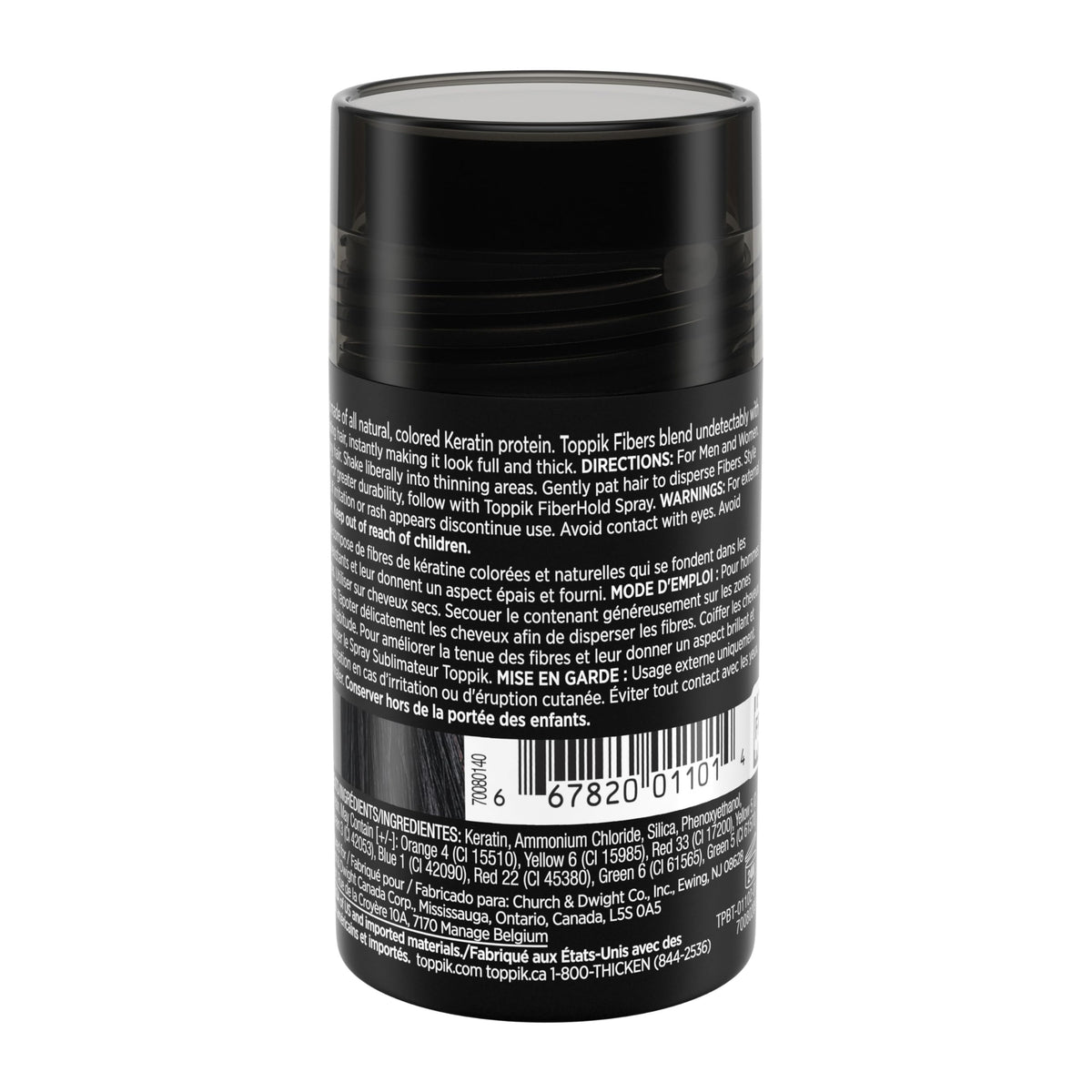 TOPPIK Hair Building Fibers, Black, 12 g