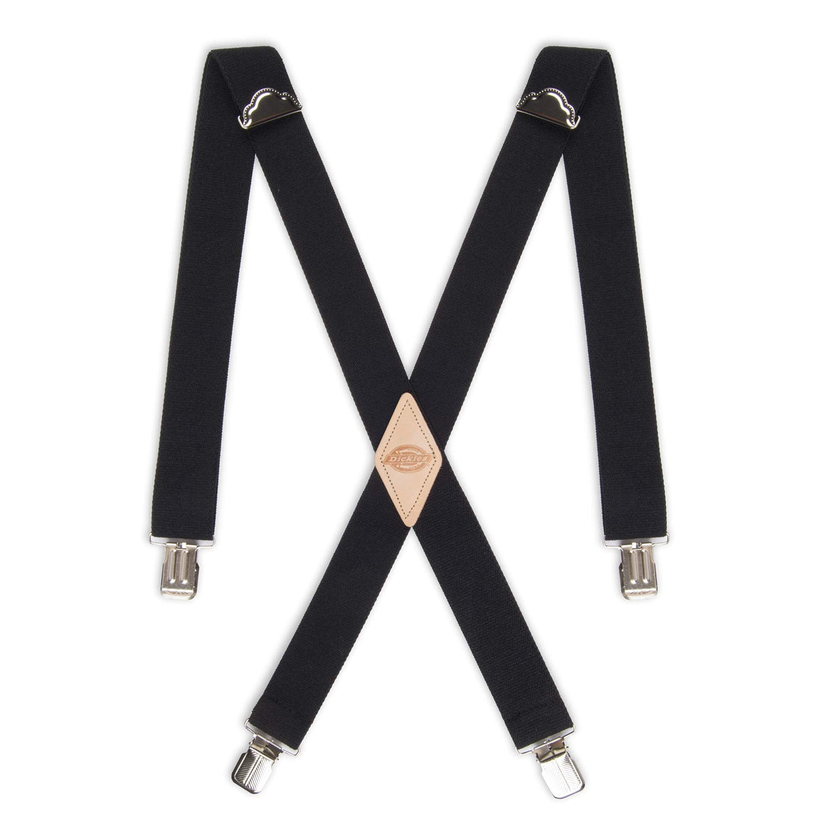Dickies Men's 1-1/2 Solid Straight Clip Suspender, Black, One Size