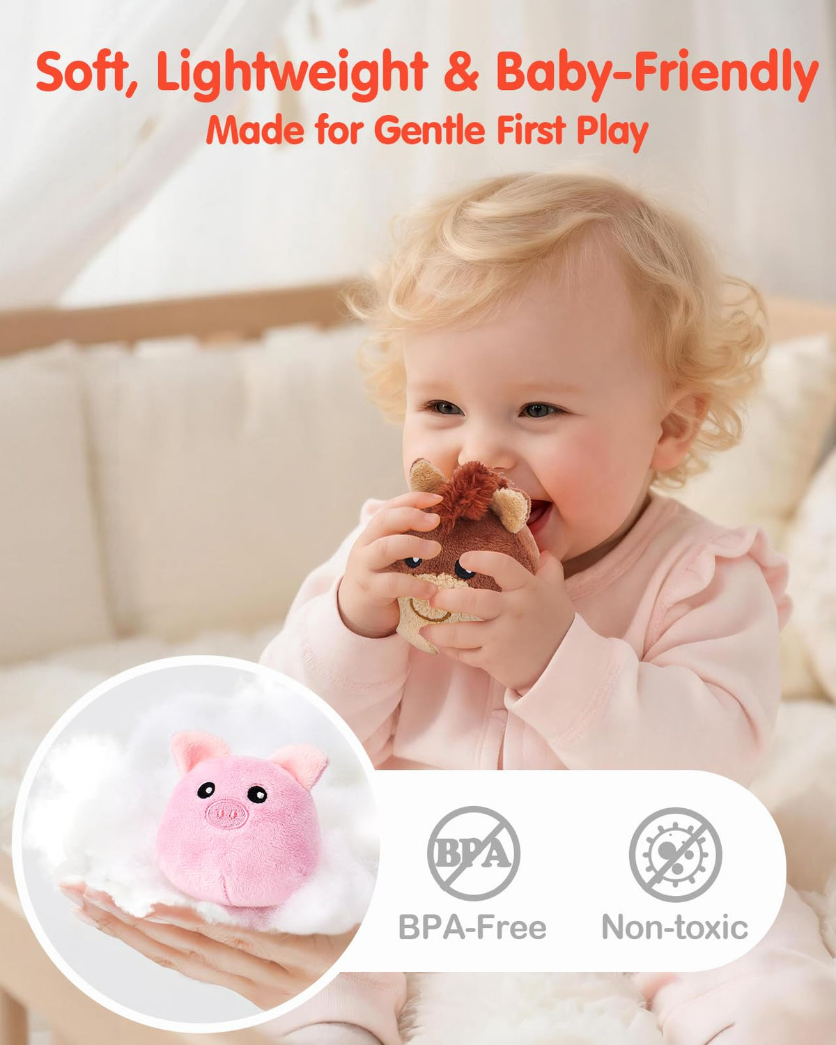 Hahaland Montessori Baby Toy Surprise Barn with Stuffed Animals