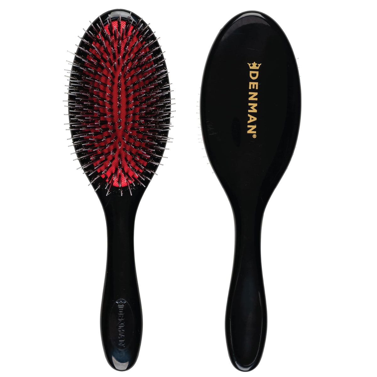 Denman Cushion Hair Brush, Medium, Boar Bristles, Black, P081M