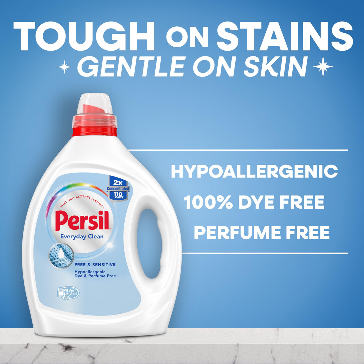 Persil 2x Concentrated Laundry Detergent Free & Sensitive, 2.43L
