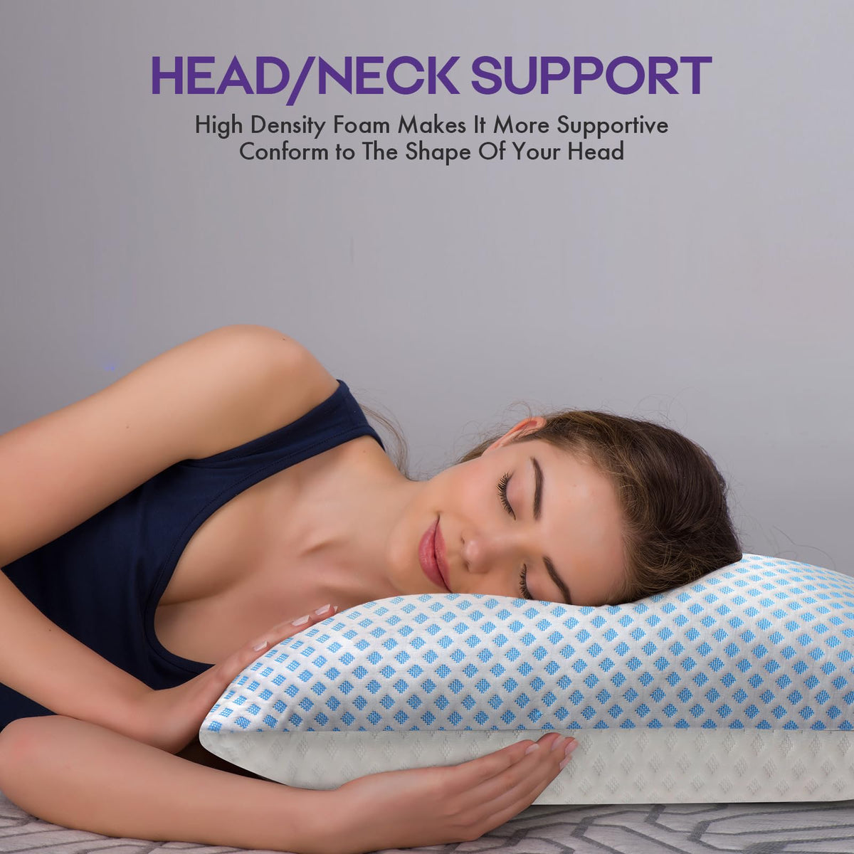 Cooling Memory Foam Pillows, Queen Size, 2 Pack, 20x30In