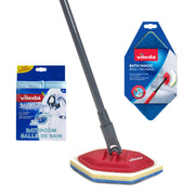 Vileda Bathroom Cleansing Set, Magic Mop, Refill, Microfibre Cloth
