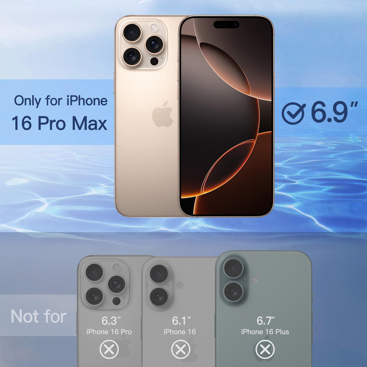 JETech Privacy Screen Protector for iPhone 16 Pro Max, 2-Pack
