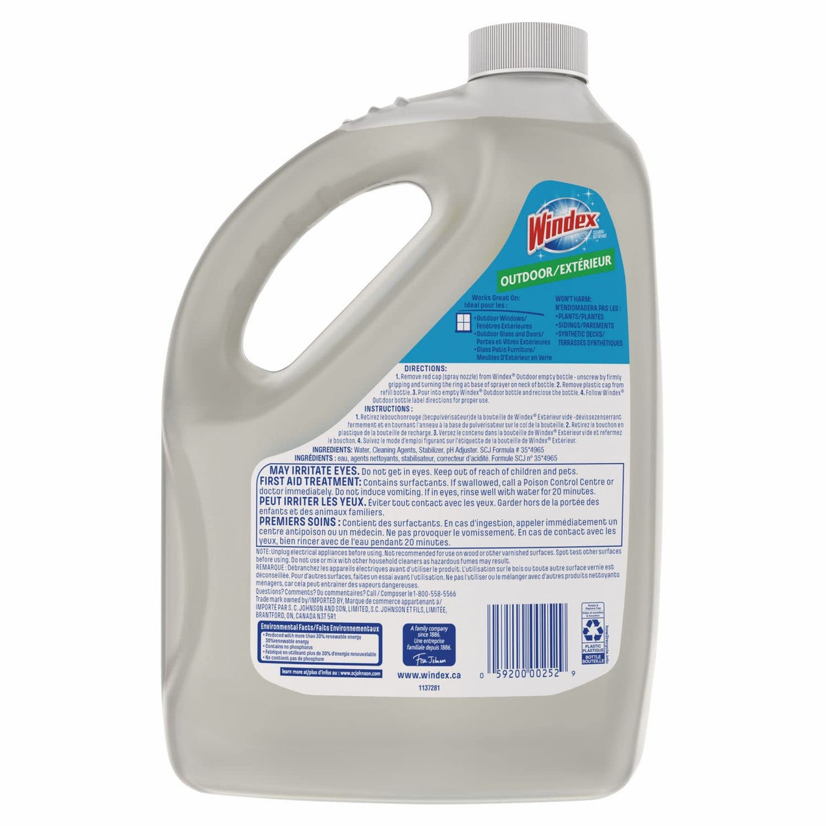 Windex Outdoor Window, Glass and Patio Cleaner Refill, 3.8 mL