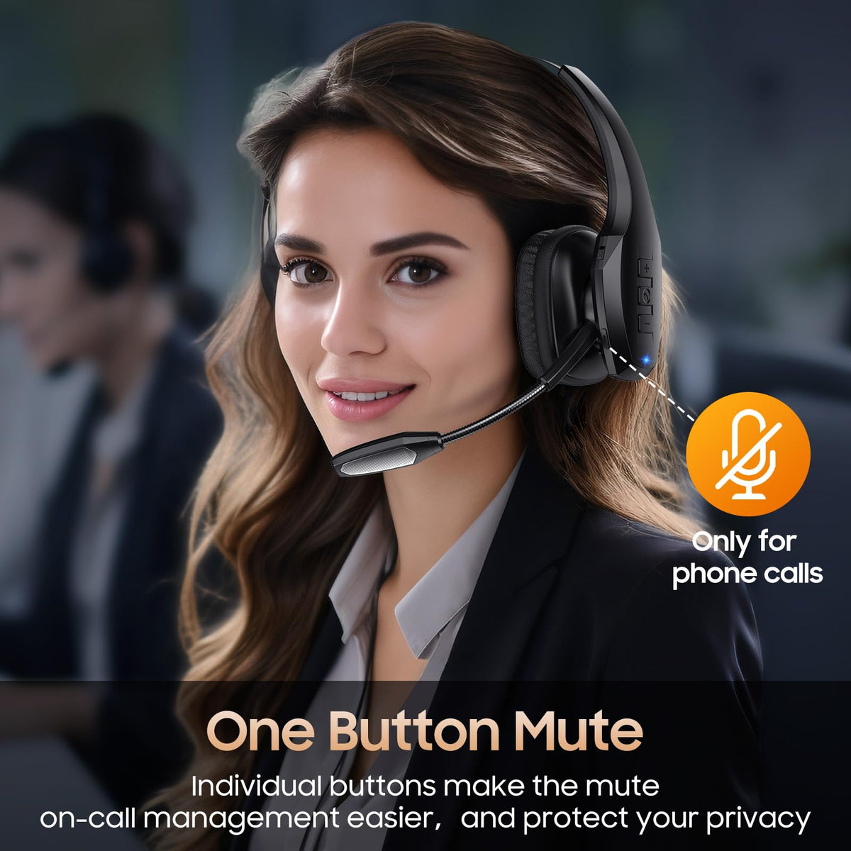 Bluetooth Trucker Headset with Microphone, Noise Cancelling, On-Ear