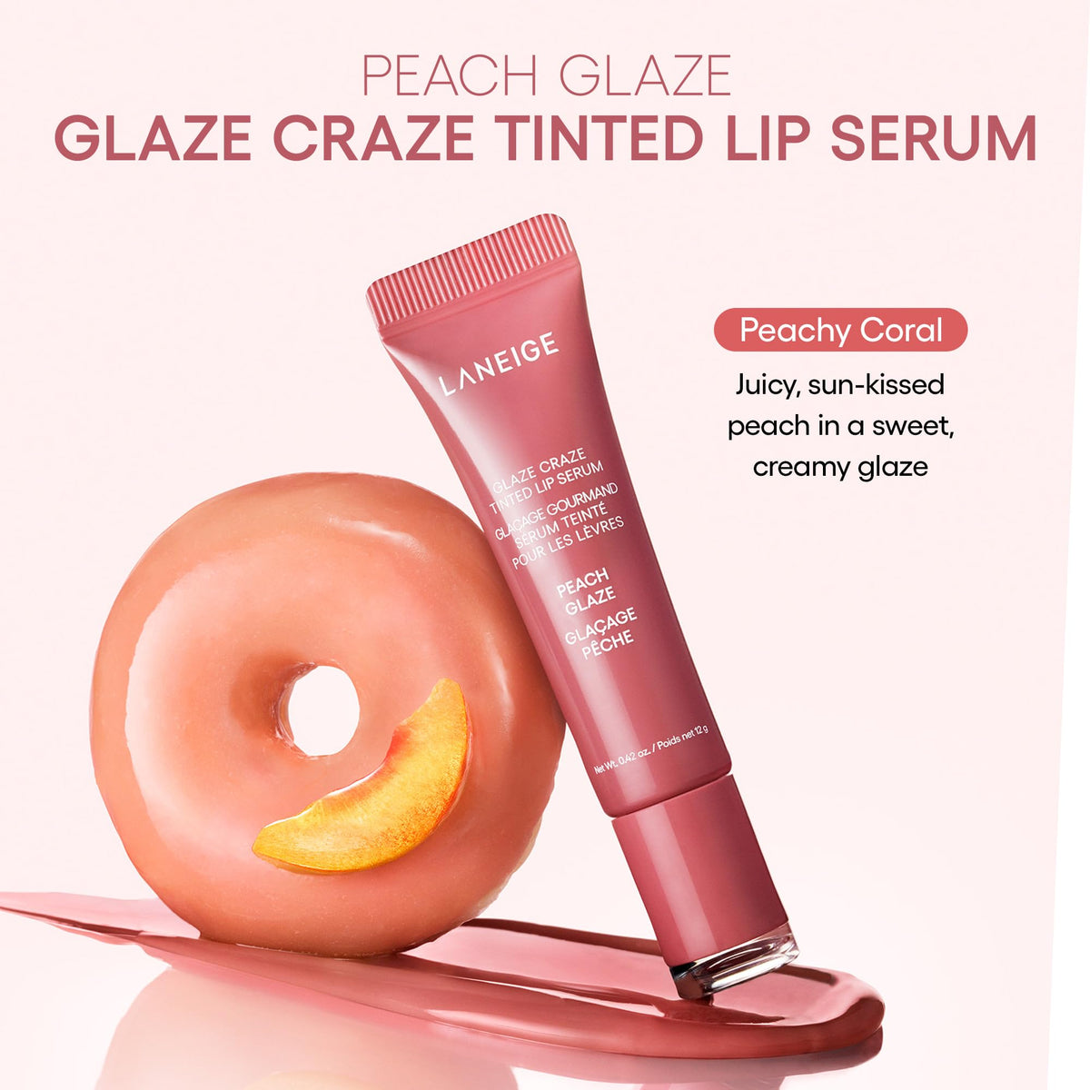 LANEIGE Glaze Craze Tinted Lip Serum, Peach Glaze