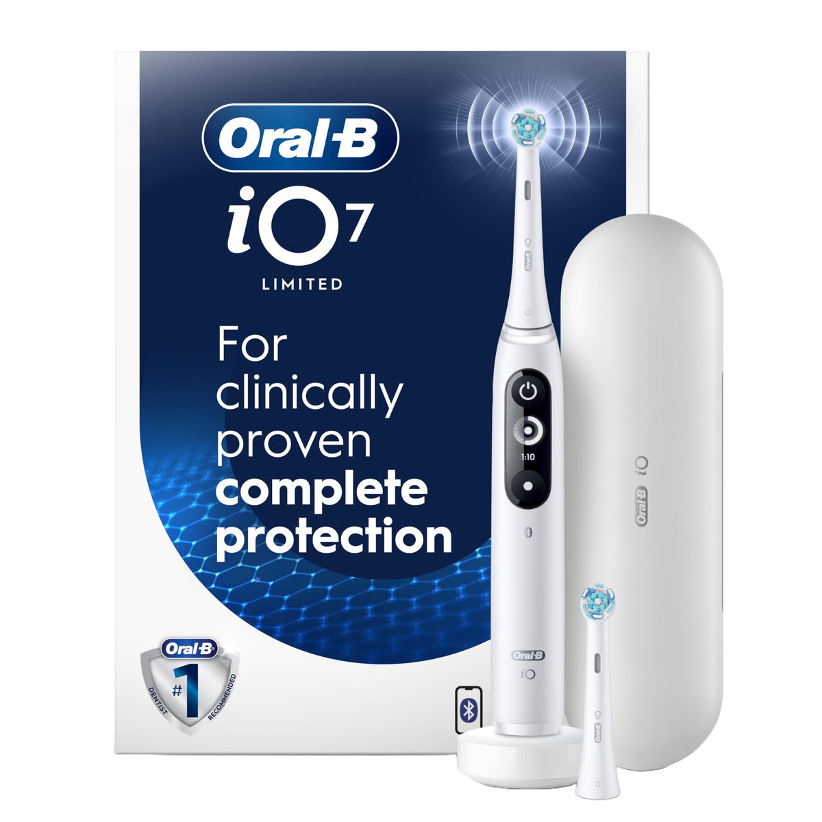 Oral-B iO Deep Clean + Protect Electric Toothbrush, White, iO Series 7