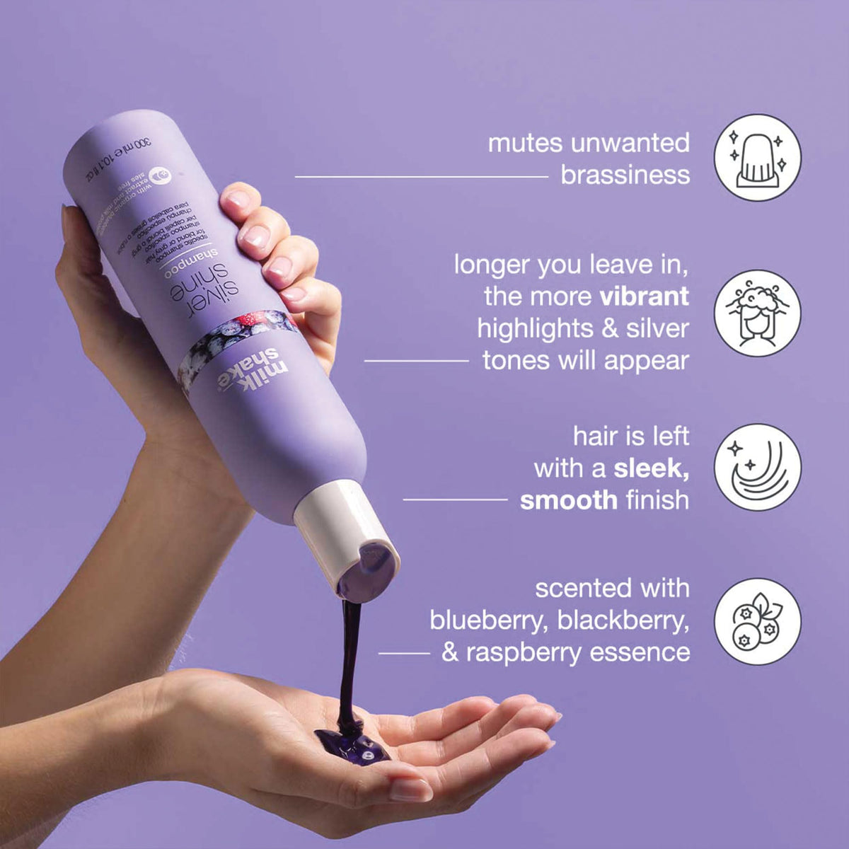 milk_shake Silver Shine Purple Shampoo, 10.1 Fl Oz (300 ml)