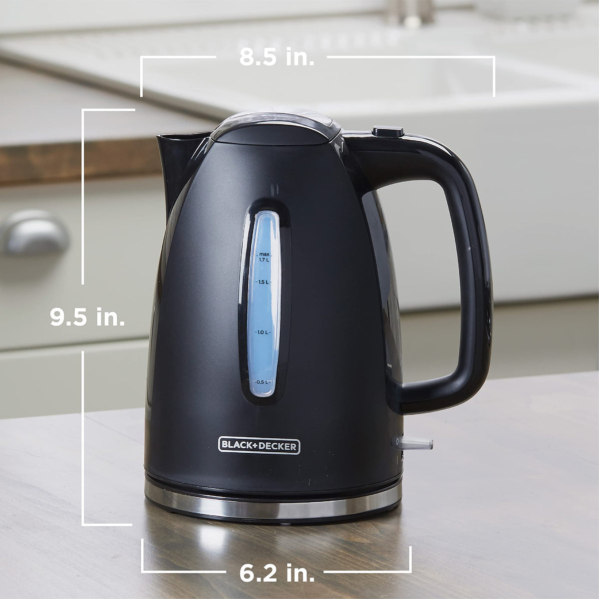Black+Decker 1.7 L Cordless Electric Kettle with Removable Filter