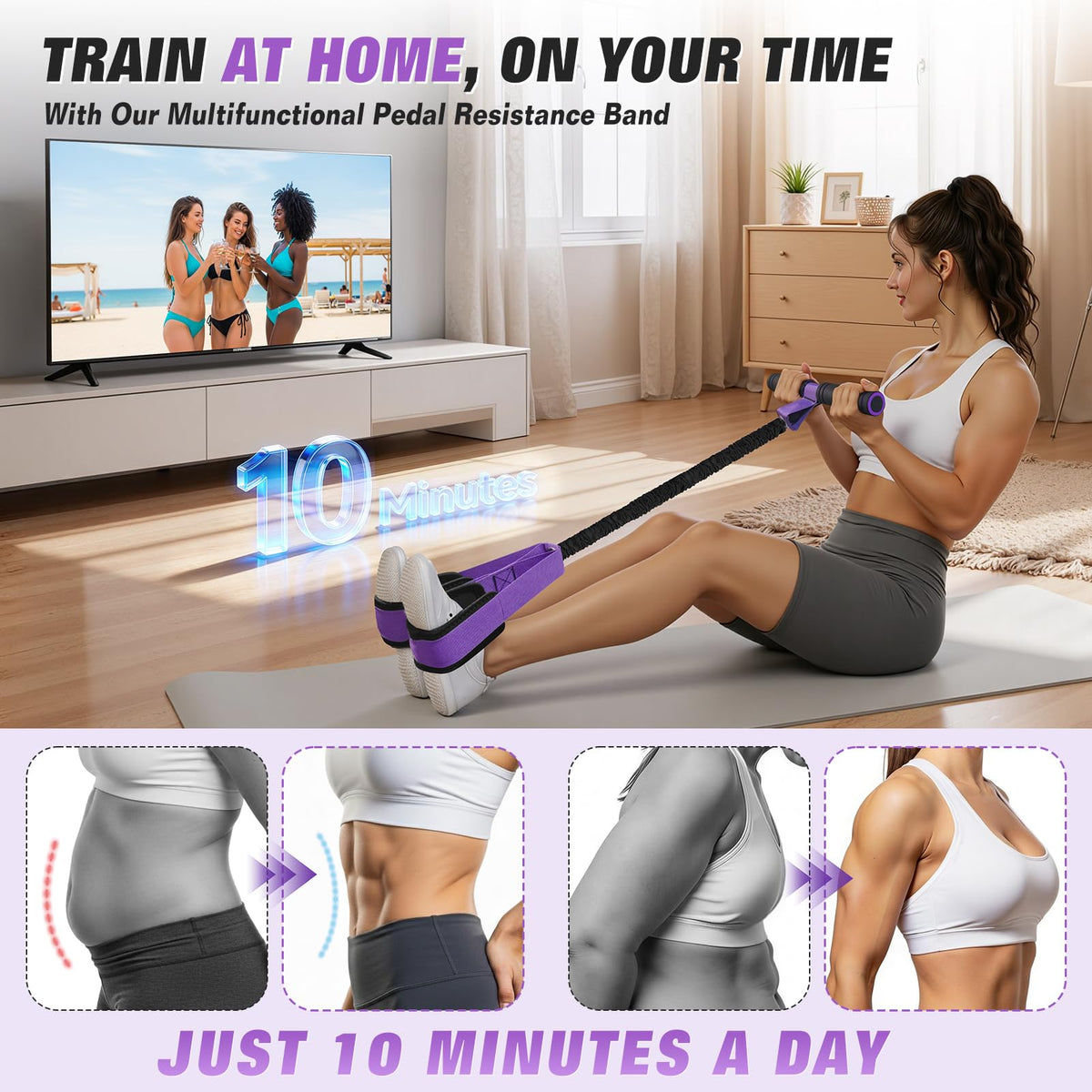Pedal Resistance Band with Handles