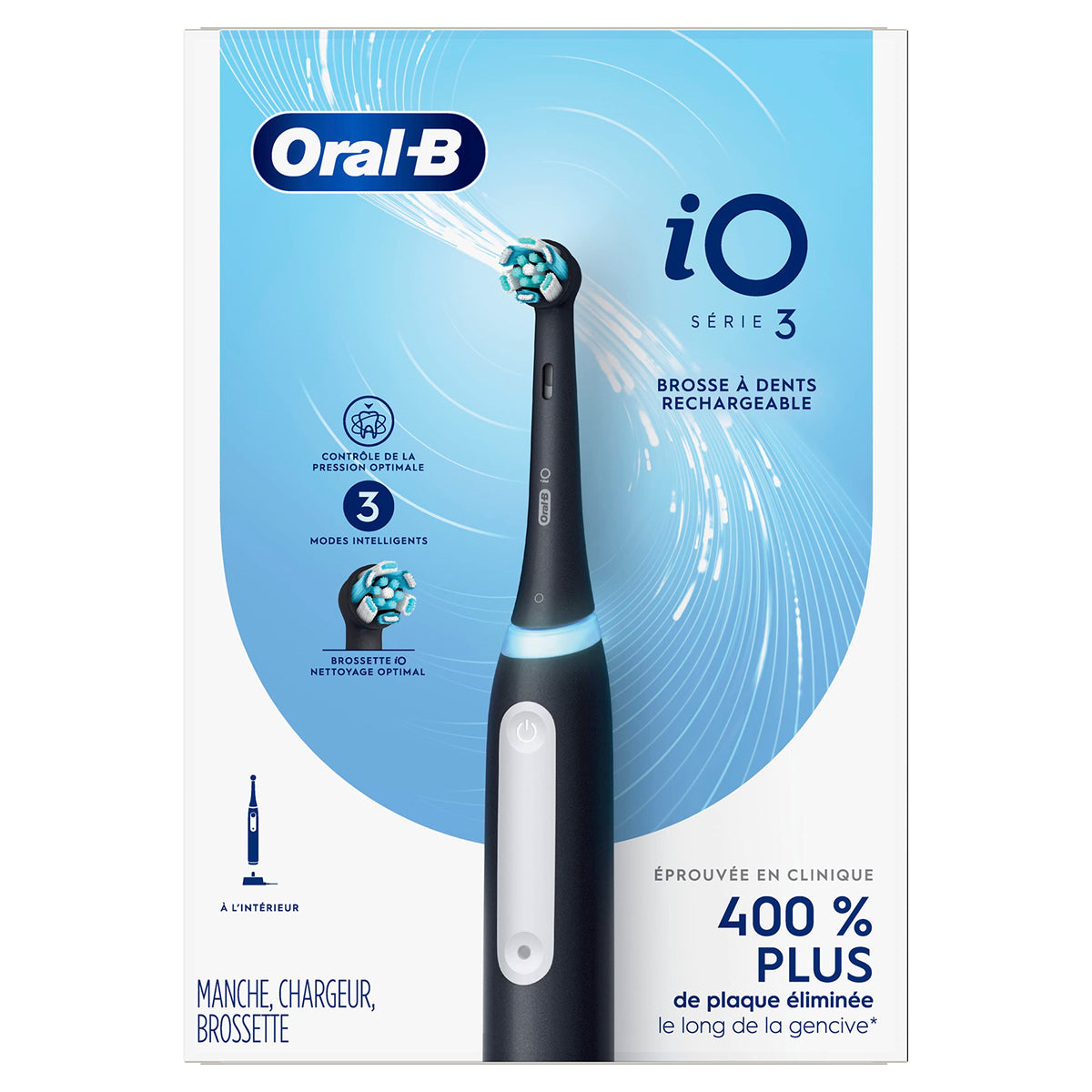 Oral-B iO3 Electric Toothbrush with Charger, Black