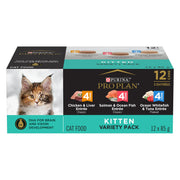 Purina Pro Plan Kitten Wet Cat Food Variety Pack, 85 g x 12, 2 Pack