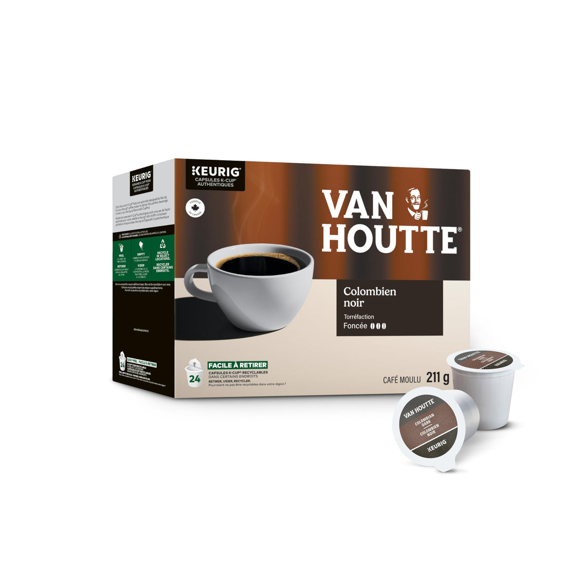Van Houtte Colombian Dark K-Cup Coffee Pods, 24 Count