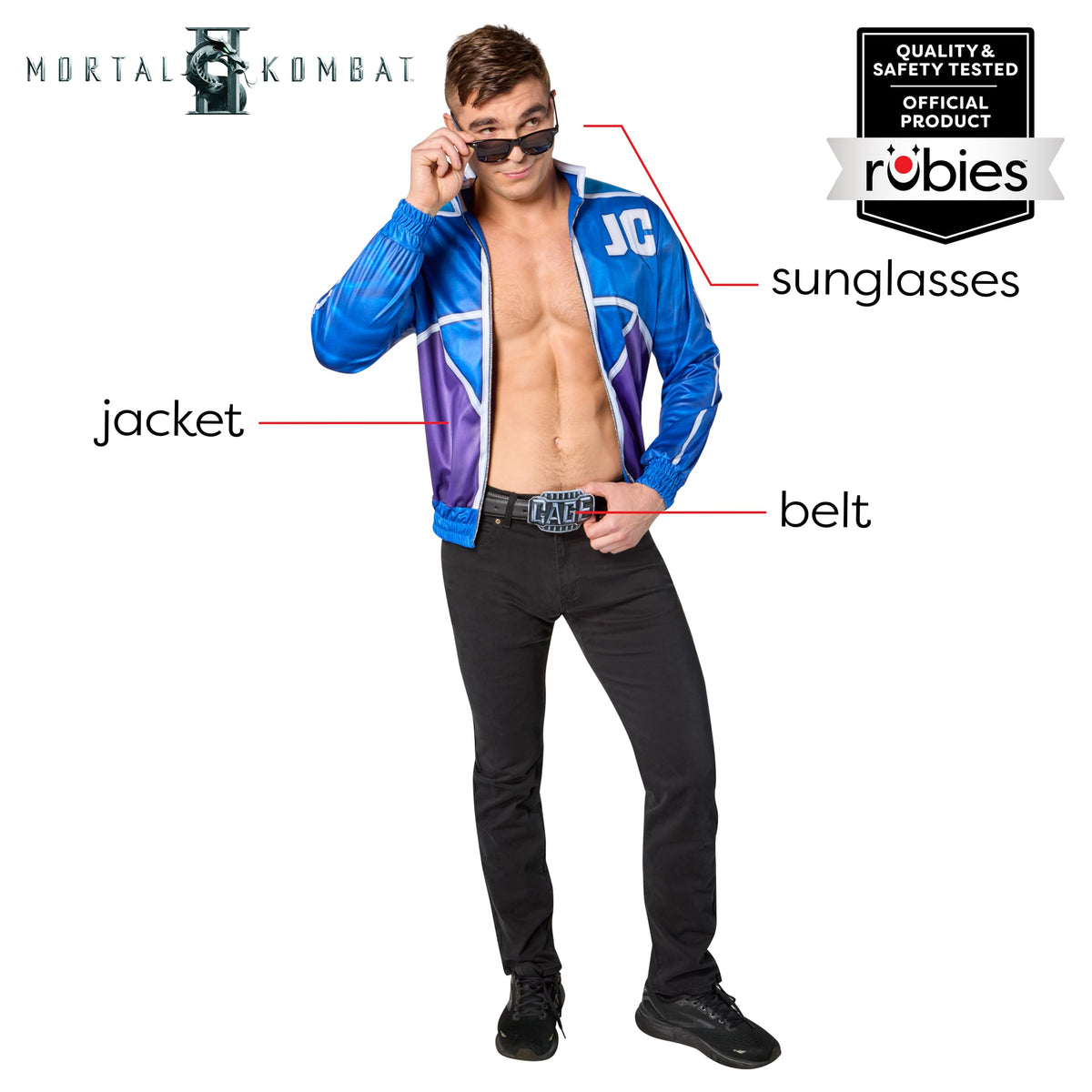 Rubies Men's Mortal Combat Johnny Cage Costume Kit, Medium