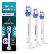 Philips Sonicare S2 Sensitive Brush Heads, HX6053/77, 3 Pack
